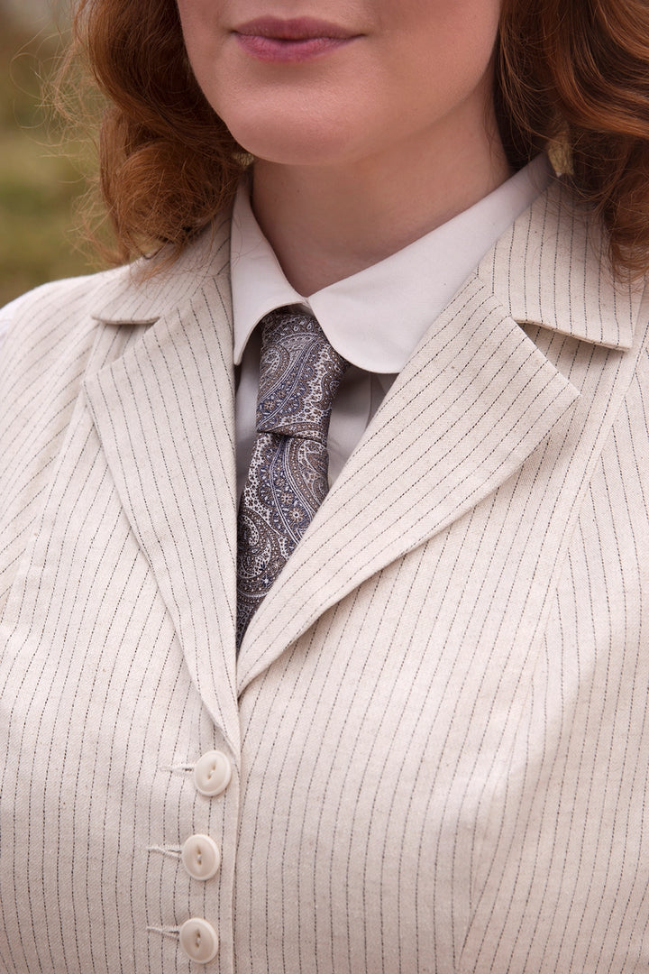 Emmy Design The Watchmakers Waistcoat Ivory pinstripe