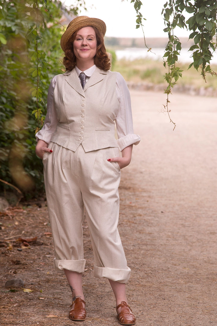 Emmy Design The Watchmakers Waistcoat Ivory pinstripe
