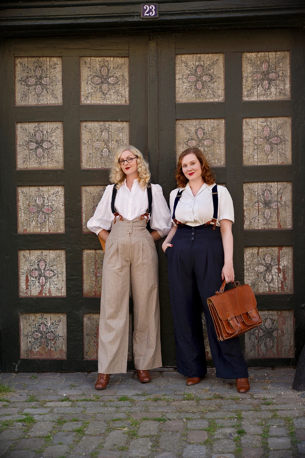 Emmy Design The Miss Fancypants Slacks Taupe Pinstripe