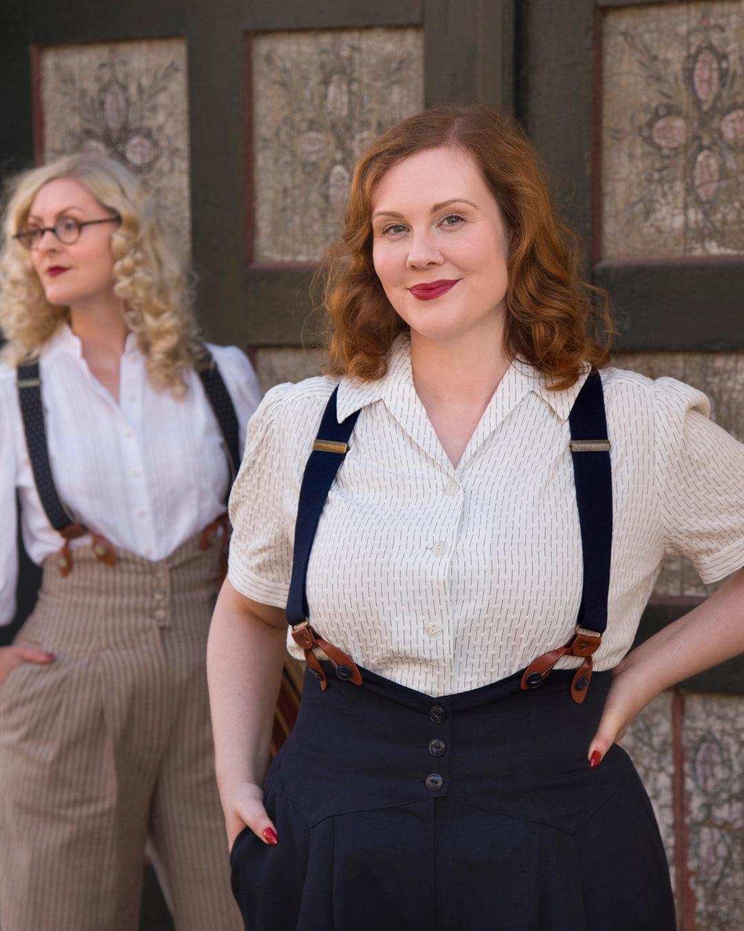Emmy Design The Miss Fancypants Slacks Taupe Pinstripe