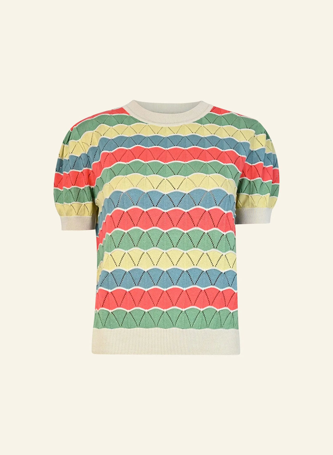 Palava Eve Strikket Topp Skjellmønster Pastell - Retropiken