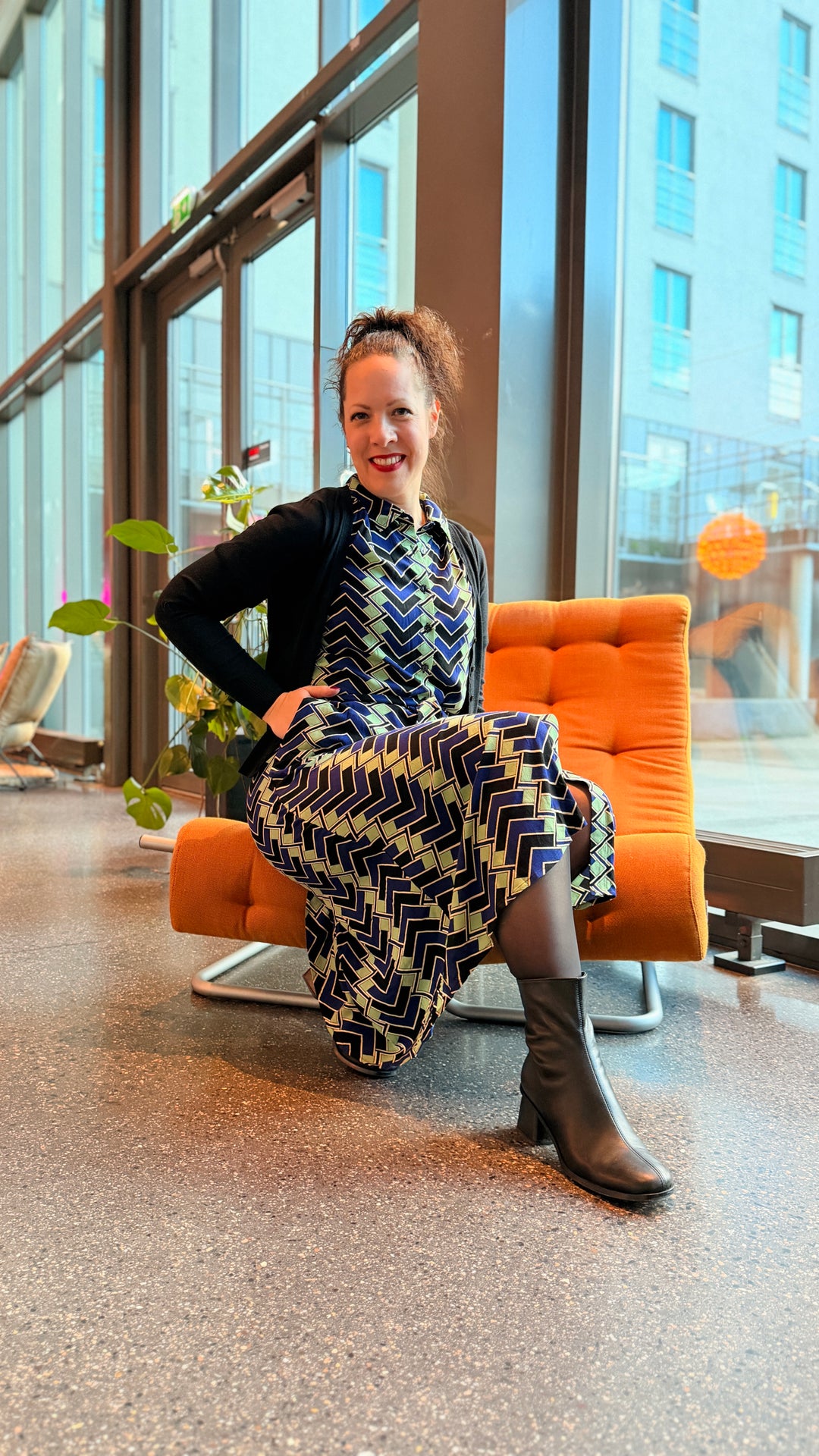 King Louie Olive Caen Midi Kjole - Retropiken