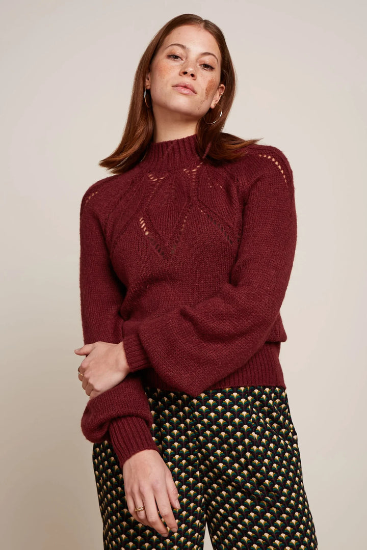 King Louie Joanie Raglan Top Orcia Cabernet Red