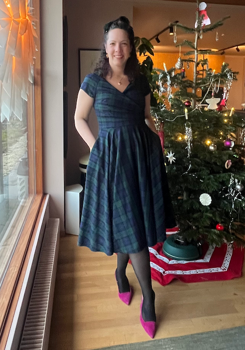 The Hourglass kjole i tartan ruter