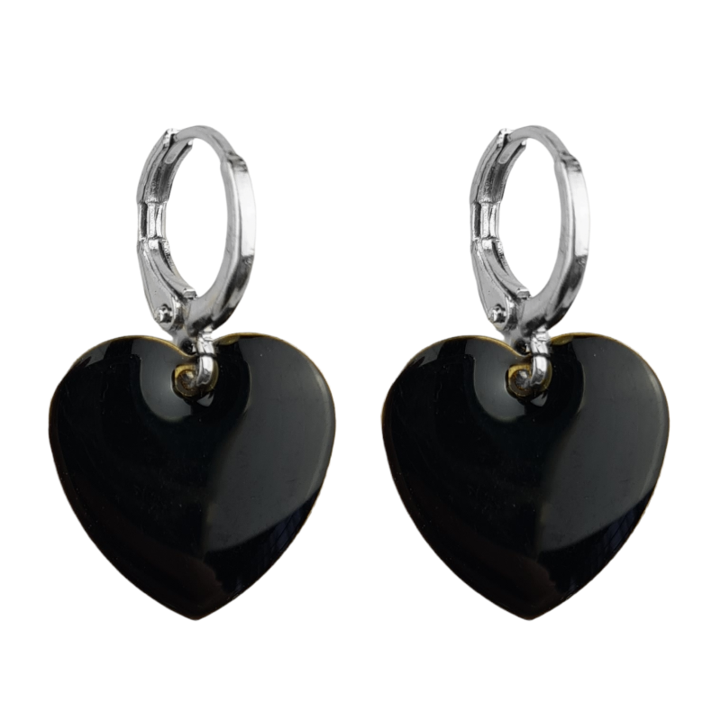 Urban Hippies Øredobber Black Heart SP - Retropiken