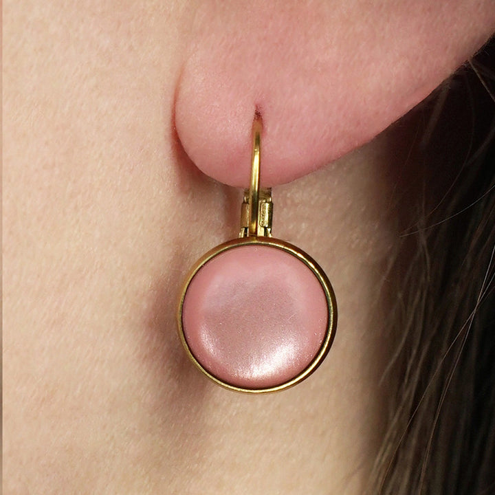 Urban Hippies Dots Old Pink GP Øredobber - Retropiken