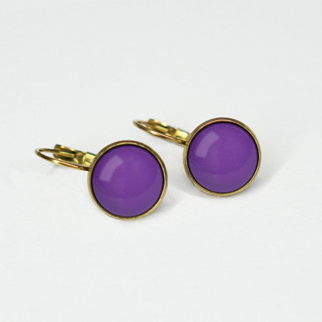Urban Hippies Dots Øredobber Solid Purple GP - Retropiken