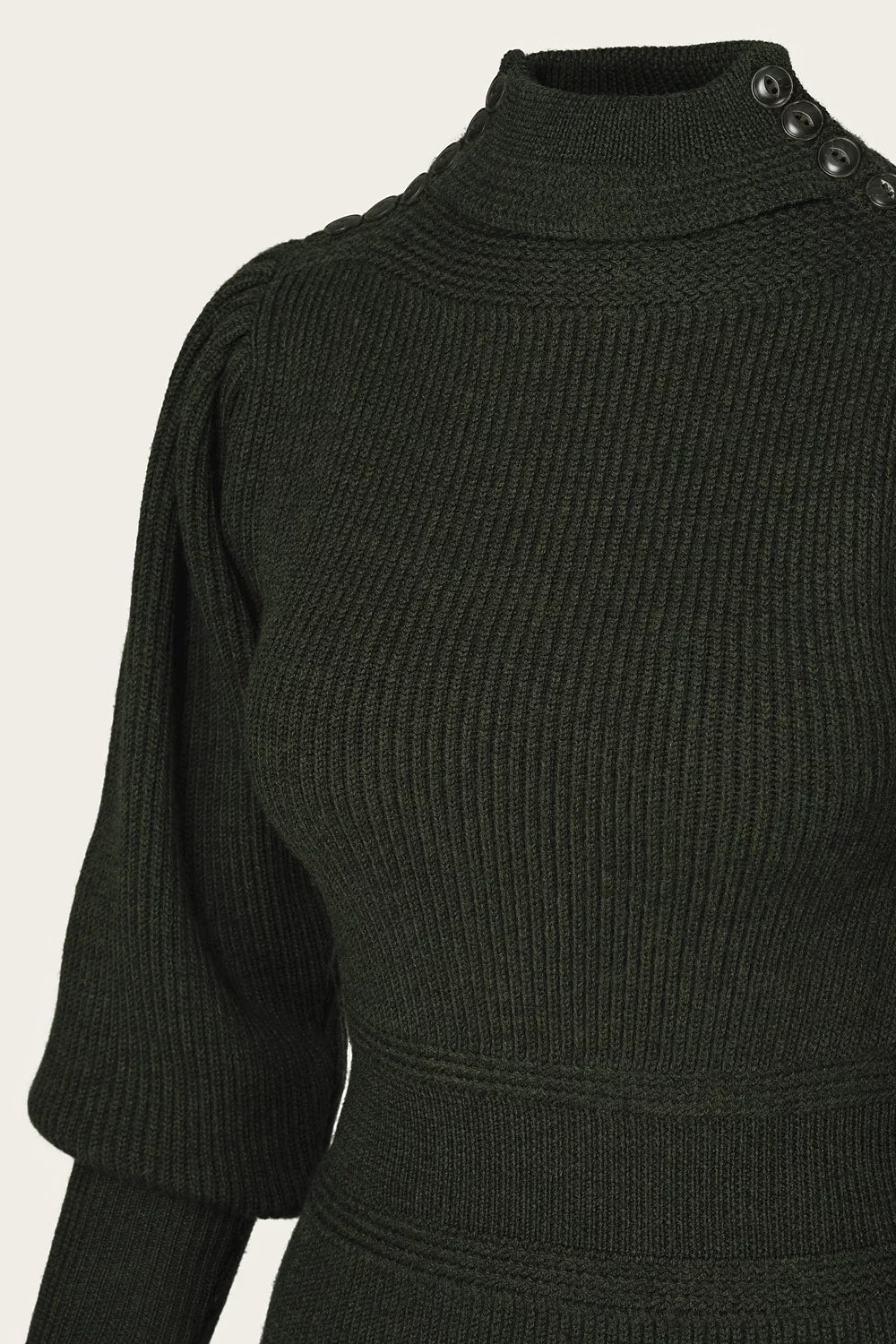 Emmy Design The Edwardian Cycling Genser Pine Green Mélange Ull - Retropiken