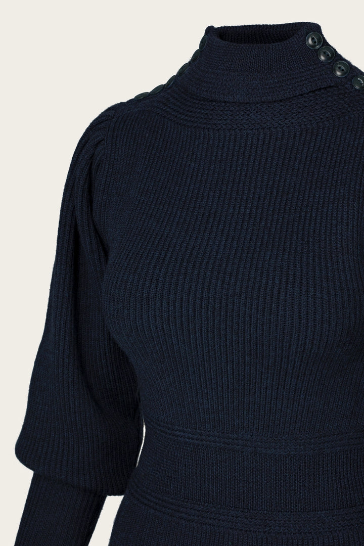 The Edwardian Cycling Genser Navy mélange Ull