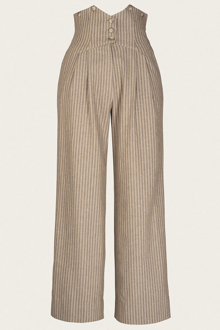Emmy Design The Miss Fancypants Slacks Taupe Pinstripe