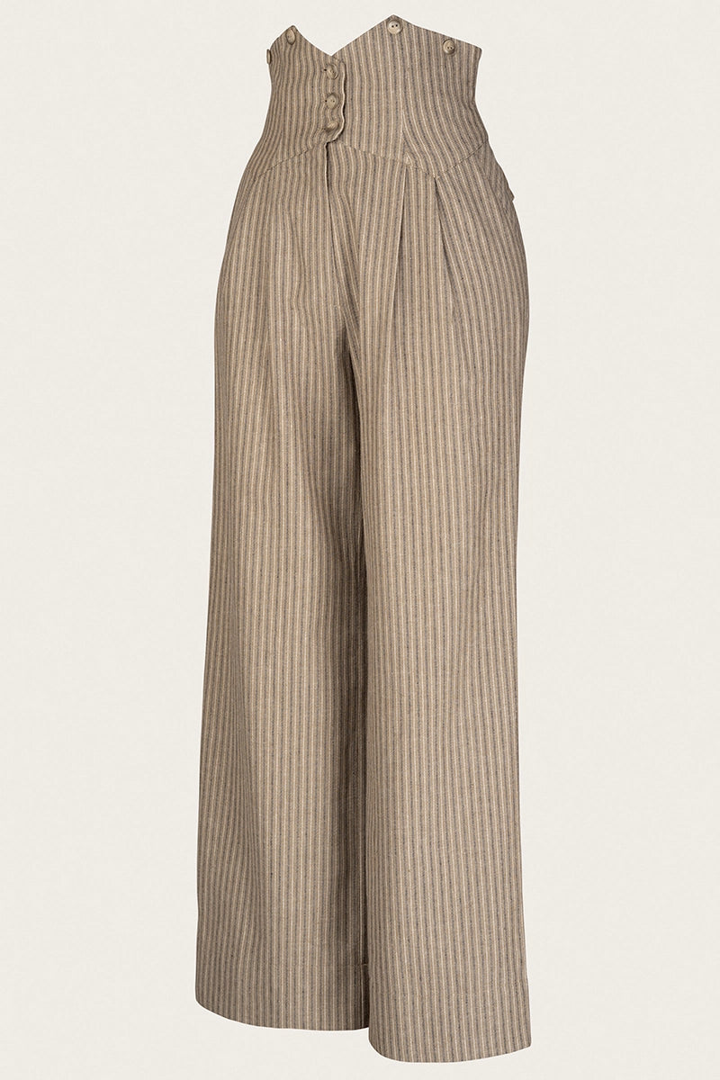 Emmy Design The Miss Fancypants Slacks Taupe Pinstripe