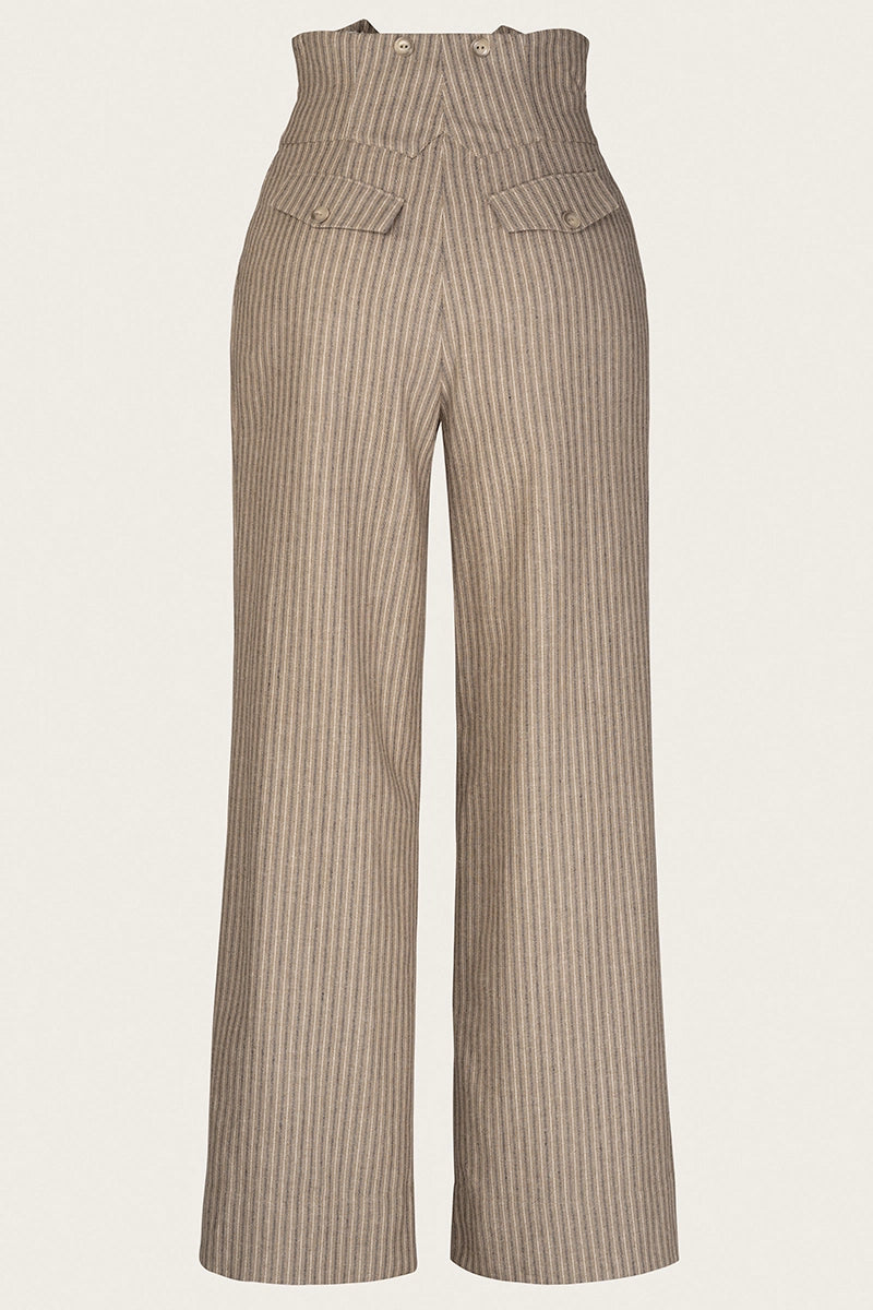 Emmy Design The Miss Fancypants Slacks Taupe Pinstripe