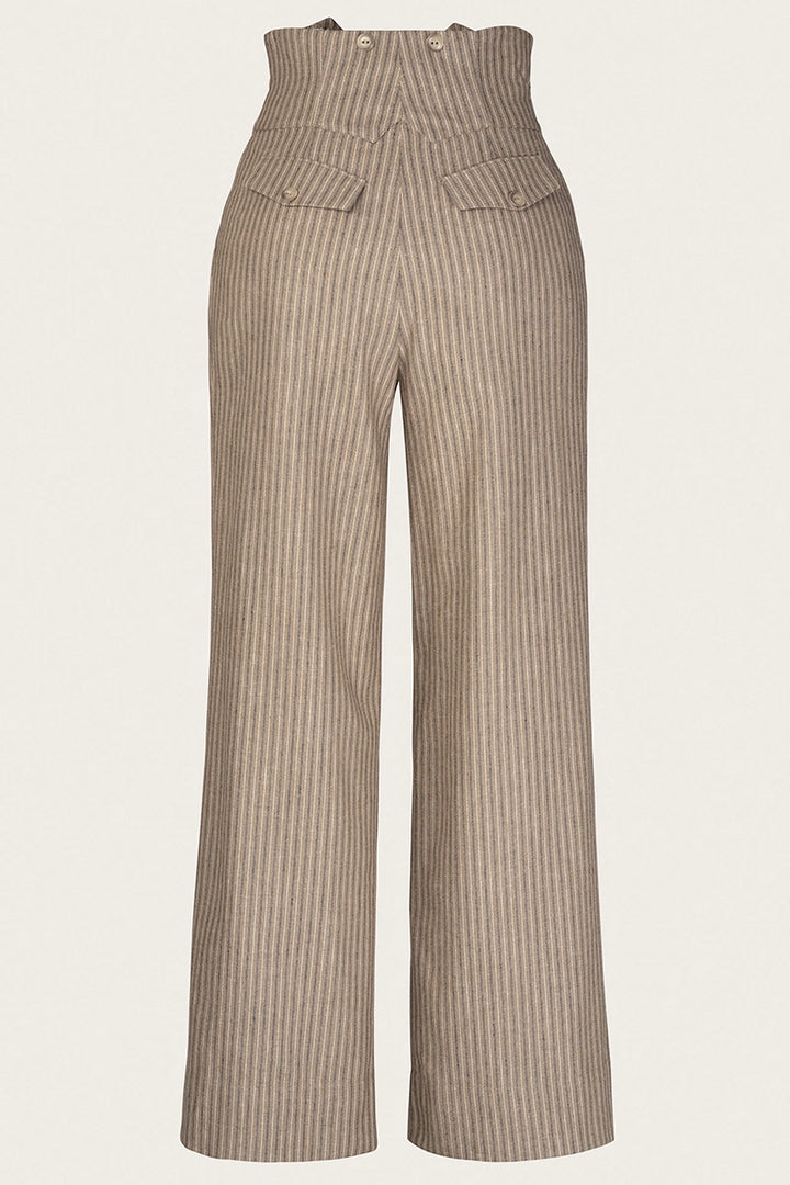 Emmy Design The Miss Fancypants Slacks Taupe Pinstripe