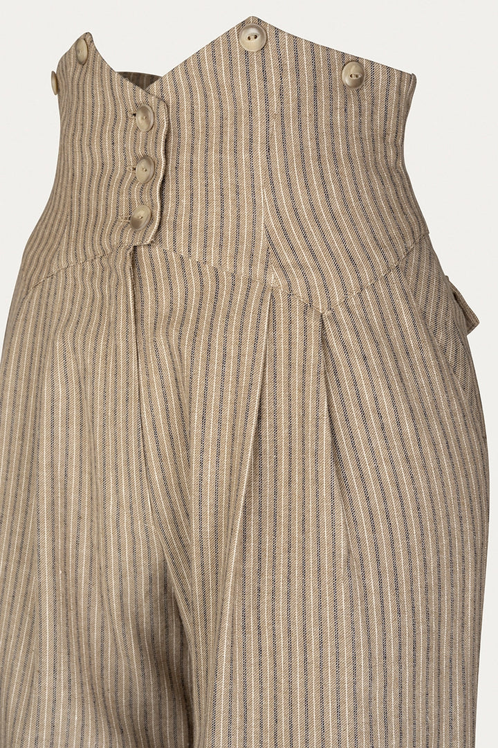 Emmy Design The Miss Fancypants Slacks Taupe Pinstripe