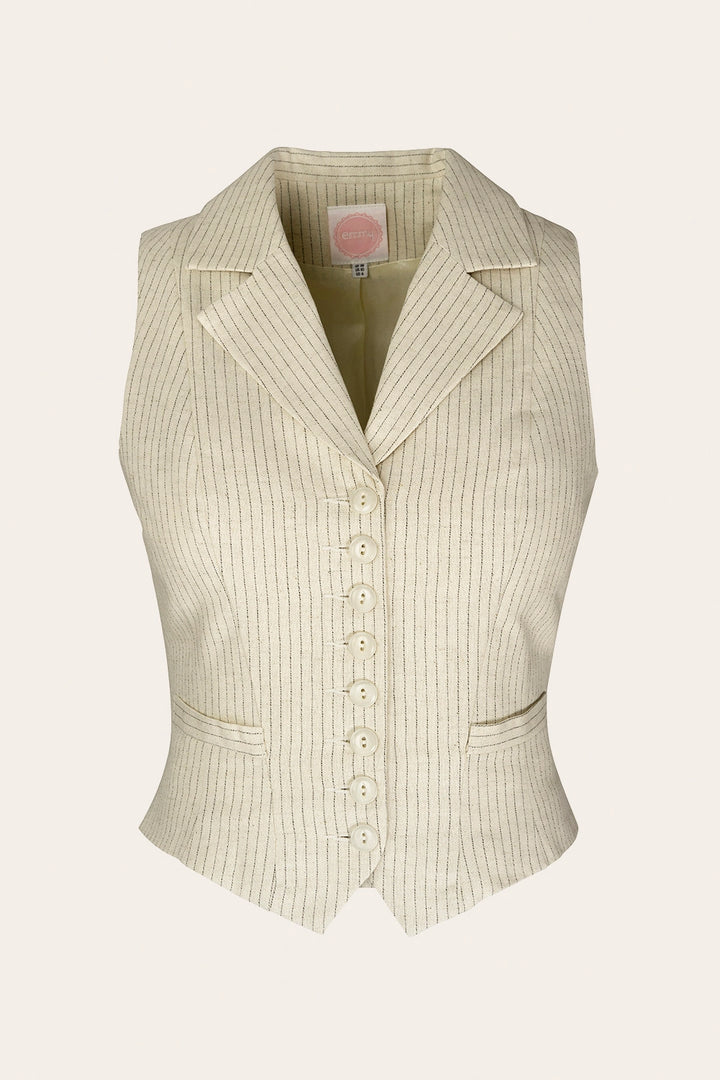 Emmy Design The Watchmakers Waistcoat Ivory pinstripe